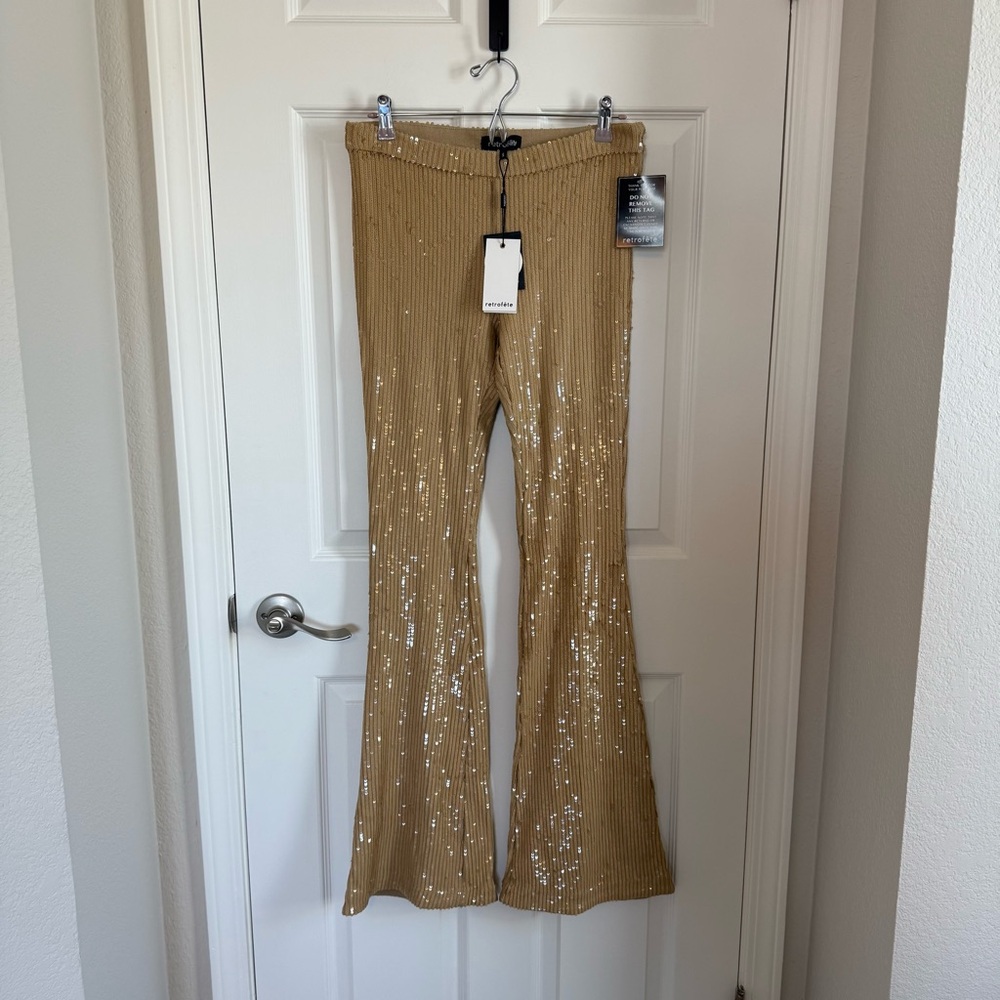 NWT Retrofete Julien Sequin Knit Pant, S - Picture 2 of 9